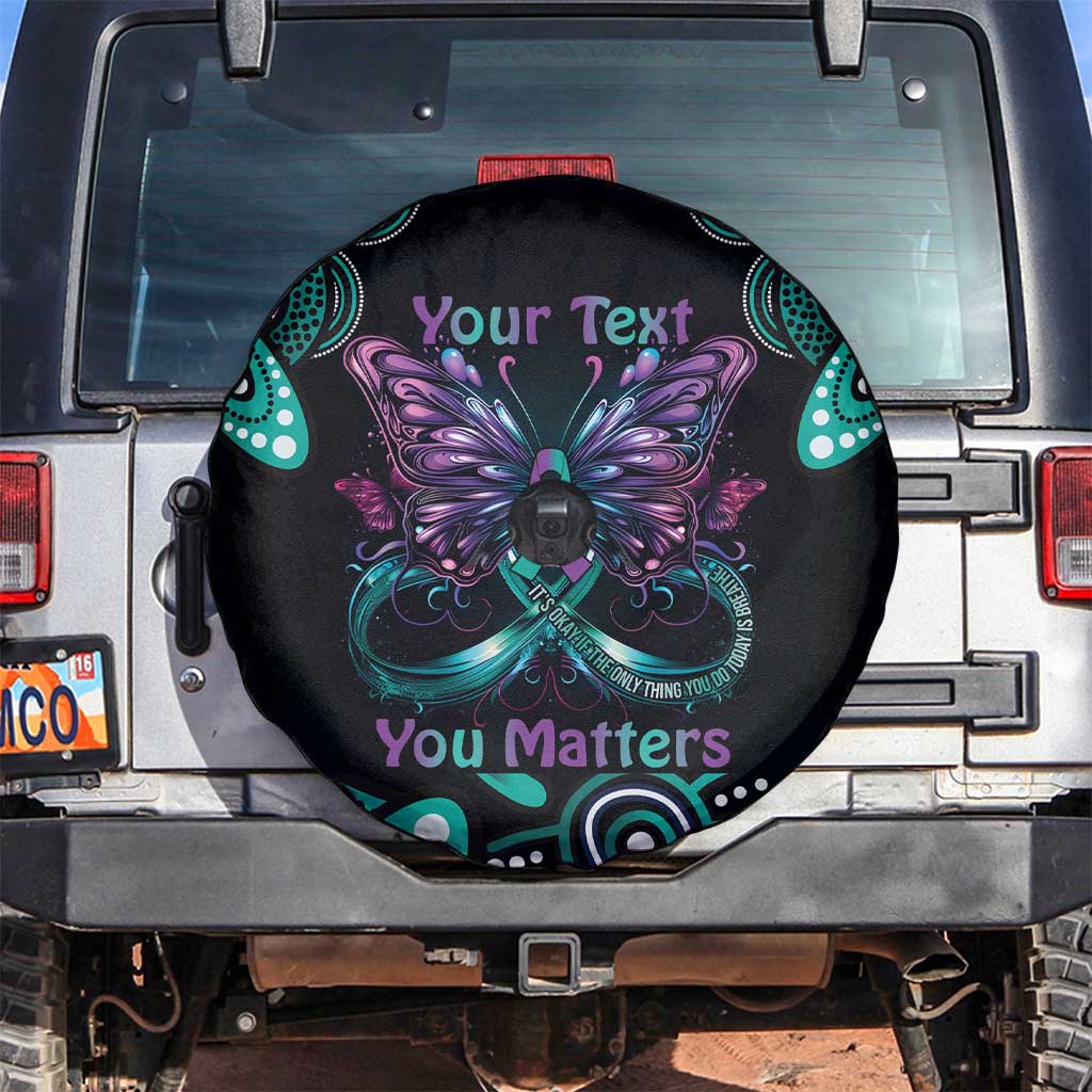 Personalised Hope Fight Suicide Prevention Awareness Spare Tire Cover Aboriginal Motif