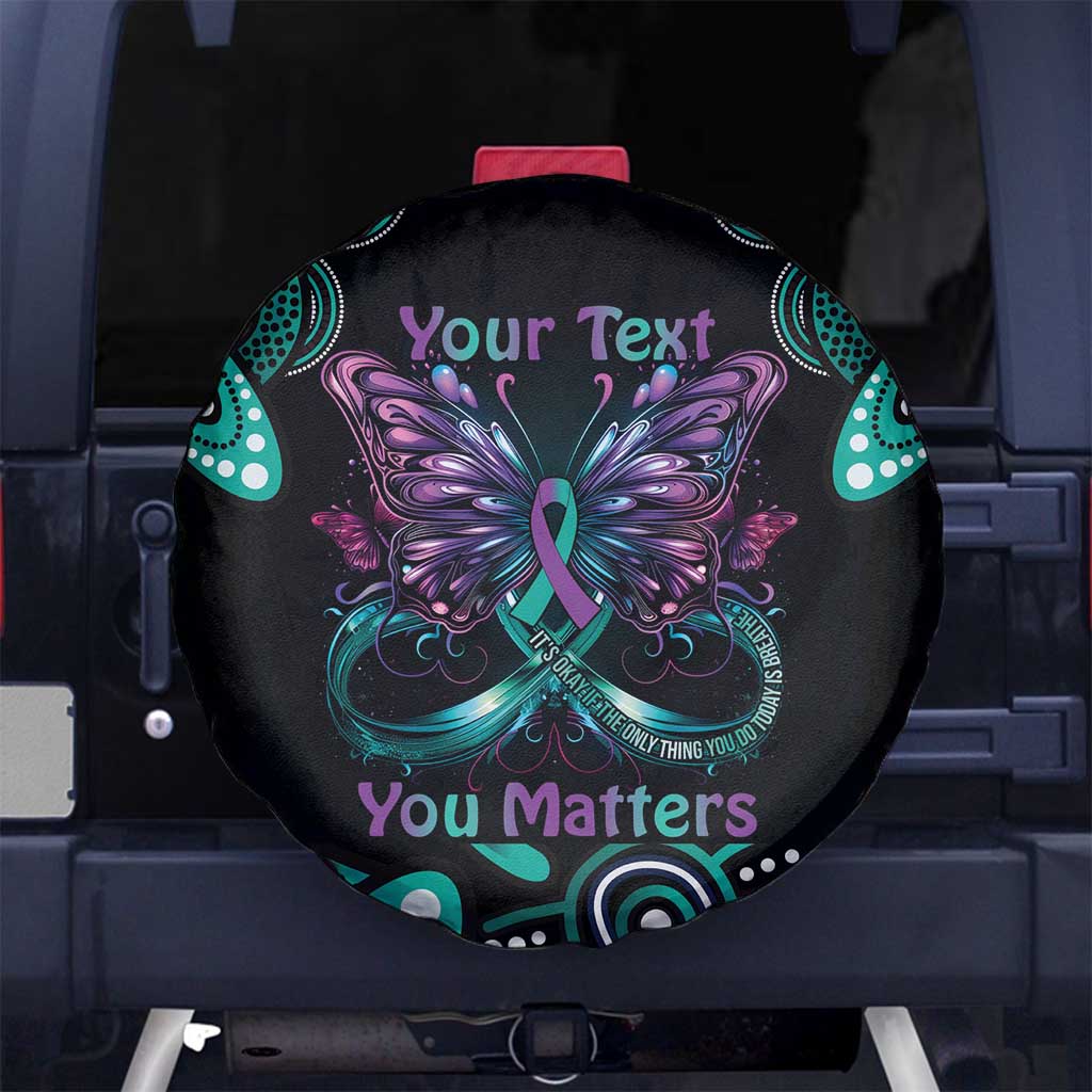 Personalised Hope Fight Suicide Prevention Awareness Spare Tire Cover Aboriginal Motif