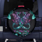 Personalised Hope Fight Suicide Prevention Awareness Spare Tire Cover Aboriginal Motif