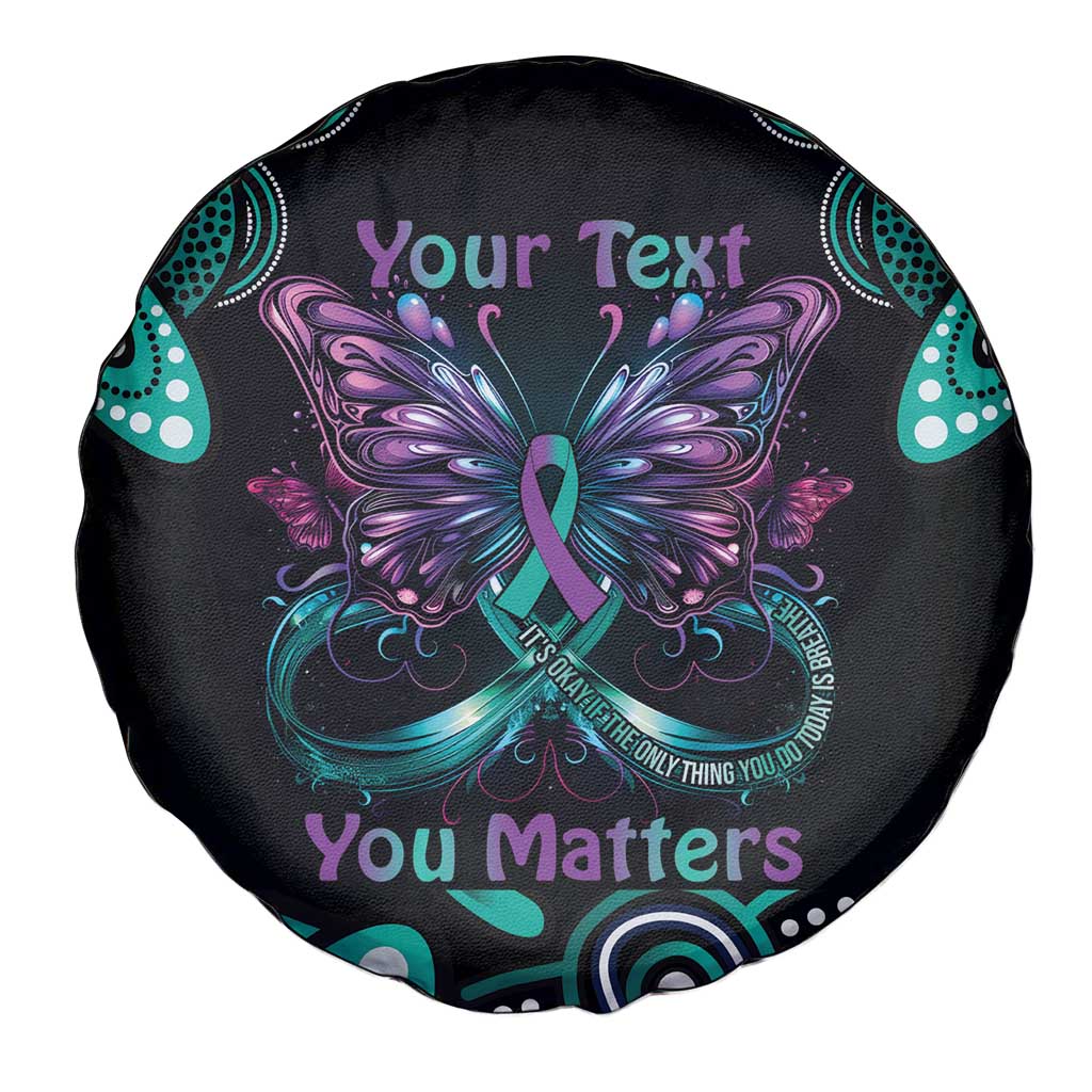 Personalised Hope Fight Suicide Prevention Awareness Spare Tire Cover Aboriginal Motif