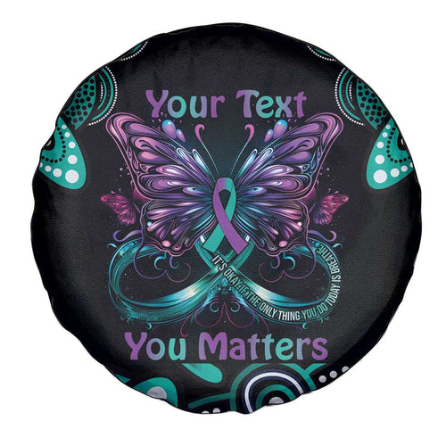 Personalised Hope Fight Suicide Prevention Awareness Spare Tire Cover Aboriginal Motif