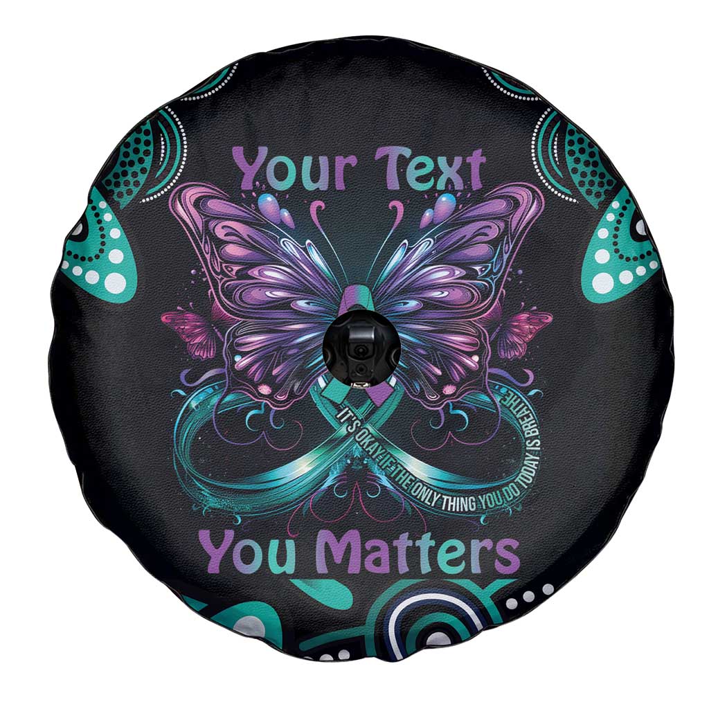 Personalised Hope Fight Suicide Prevention Awareness Spare Tire Cover Aboriginal Motif