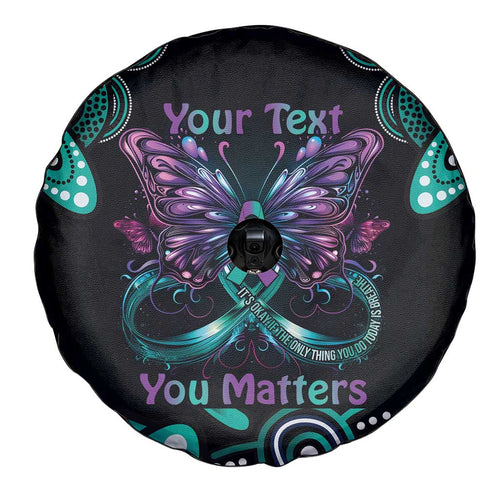 Personalised Hope Fight Suicide Prevention Awareness Spare Tire Cover Aboriginal Motif