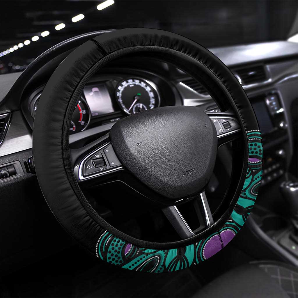 Hope Fight Suicide Prevention Awareness Steering Wheel Cover Aboriginal Motif