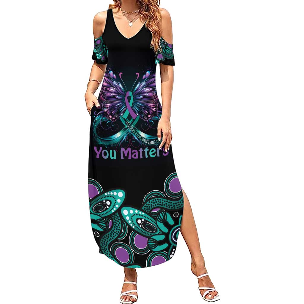 Personalised Hope Fight Suicide Prevention Awareness Summer Maxi Dress Aboriginal Motif