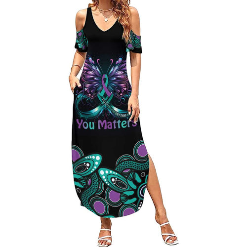 Personalised Hope Fight Suicide Prevention Awareness Summer Maxi Dress Aboriginal Motif
