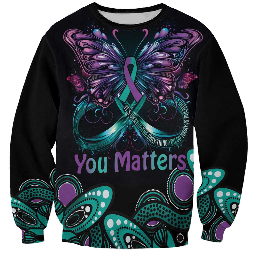 Personalised Hope Fight Suicide Prevention Awareness Sweatshirt Aboriginal Motif
