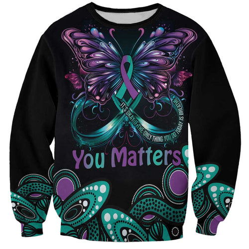 Personalised Hope Fight Suicide Prevention Awareness Sweatshirt Aboriginal Motif