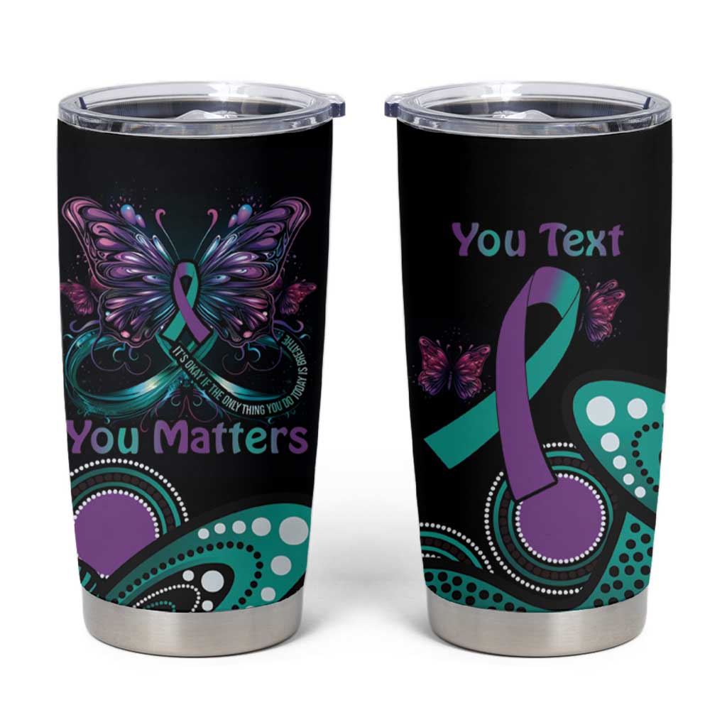 Personalised Hope Fight Suicide Prevention Awareness Tumbler Cup Aboriginal Motif