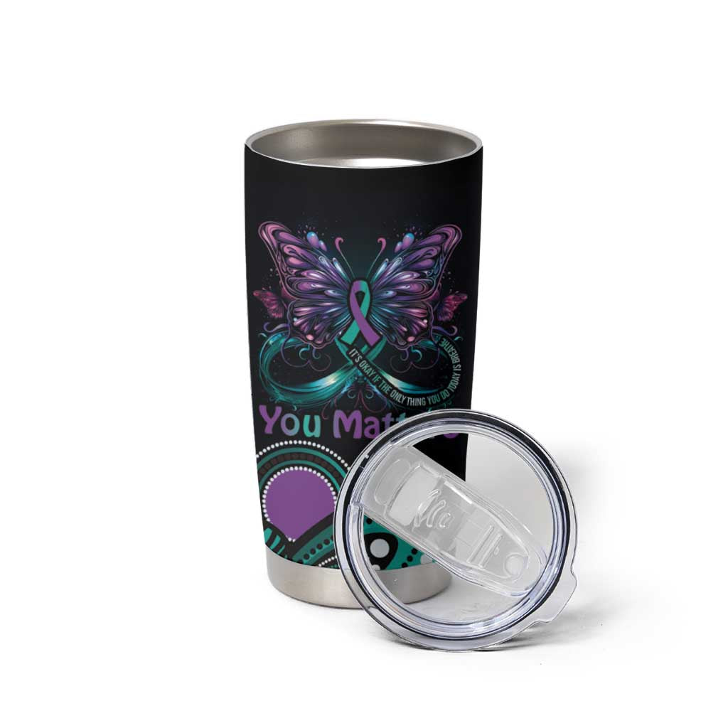 Personalised Hope Fight Suicide Prevention Awareness Tumbler Cup Aboriginal Motif