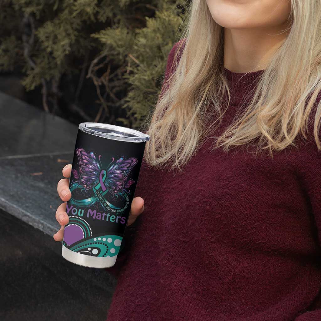 Personalised Hope Fight Suicide Prevention Awareness Tumbler Cup Aboriginal Motif