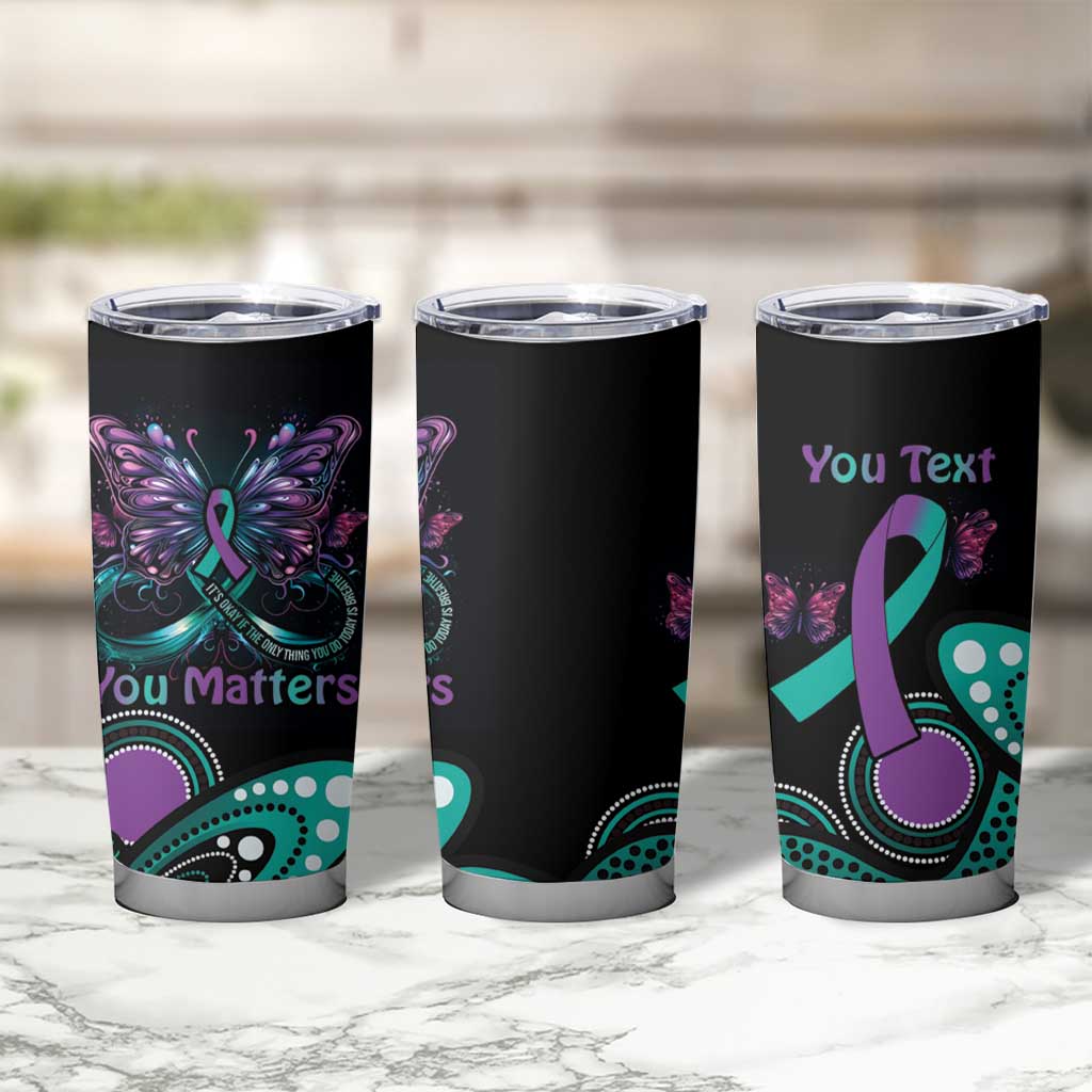 Personalised Hope Fight Suicide Prevention Awareness Tumbler Cup Aboriginal Motif