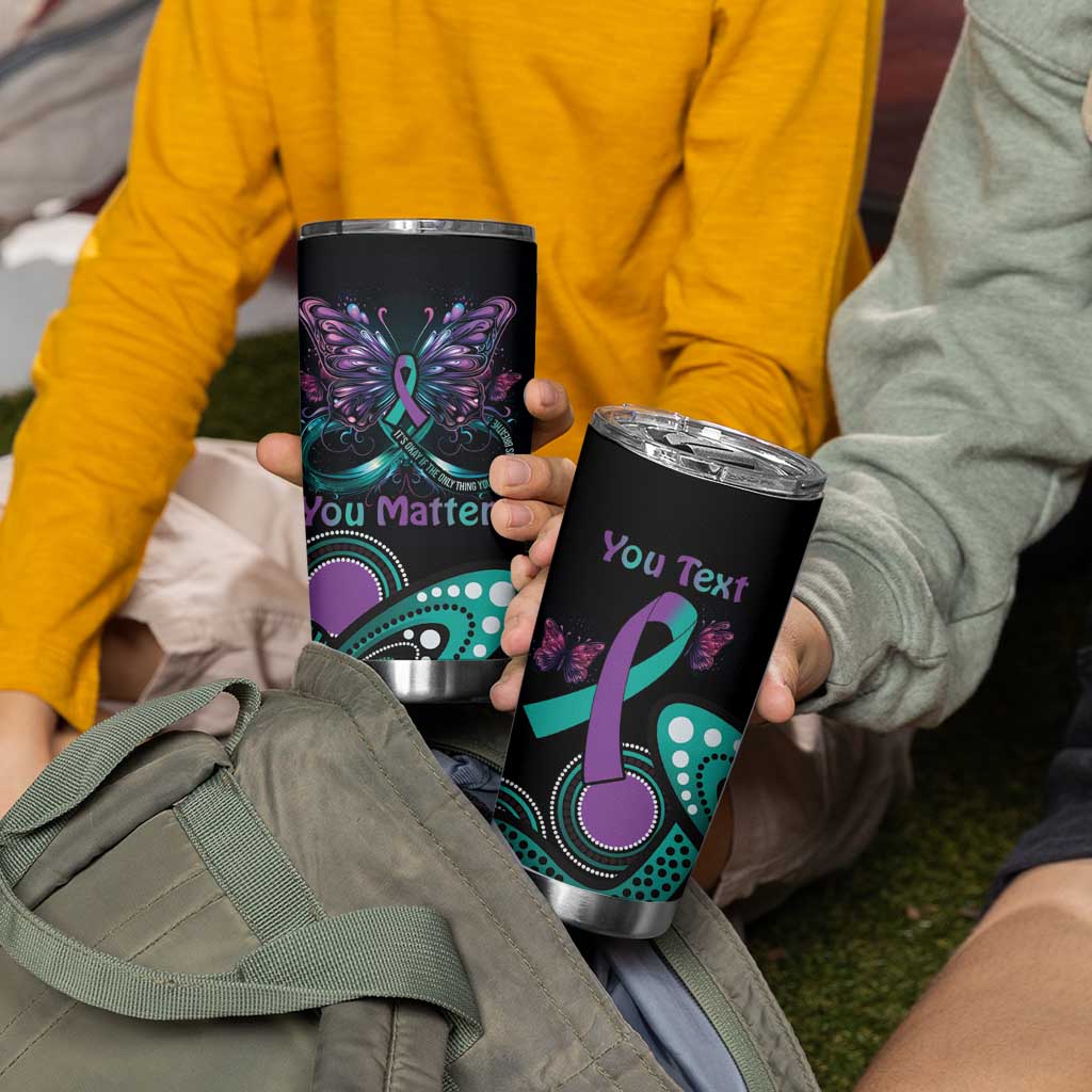 Personalised Hope Fight Suicide Prevention Awareness Tumbler Cup Aboriginal Motif