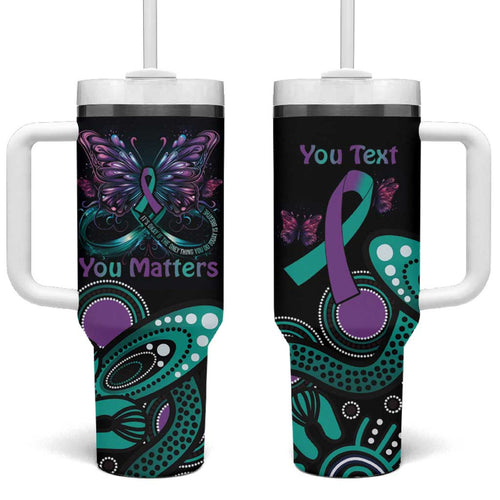 Personalised Hope Fight Suicide Prevention Awareness Tumbler With Handle Aboriginal Motif