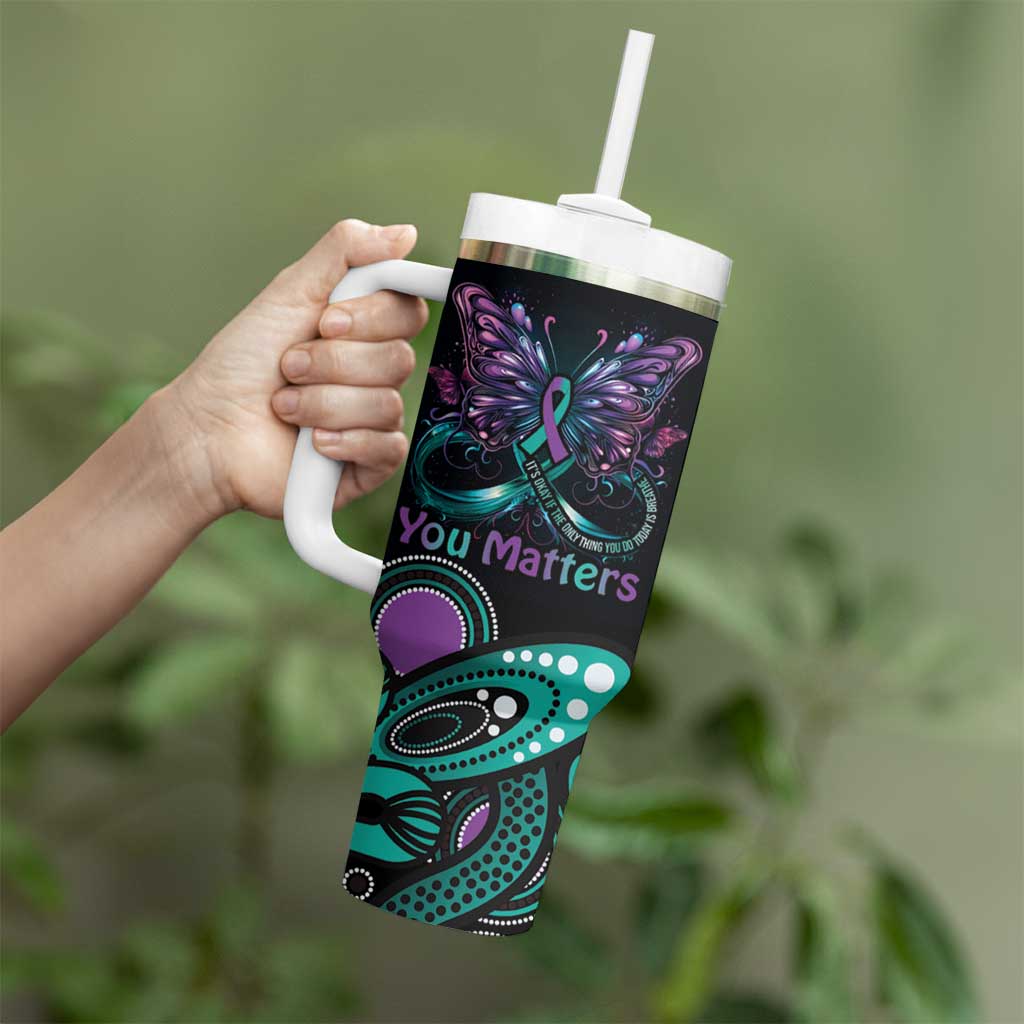 Personalised Hope Fight Suicide Prevention Awareness Tumbler With Handle Aboriginal Motif
