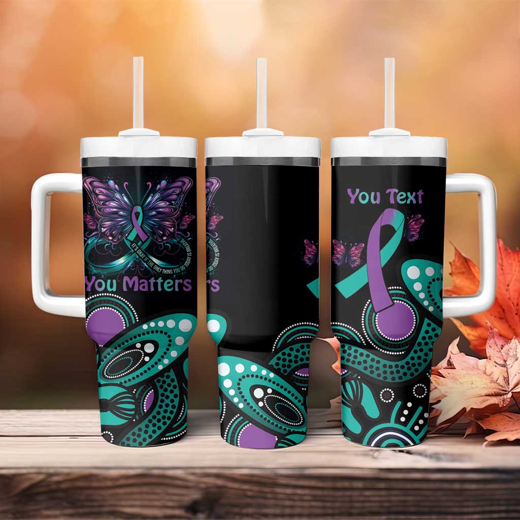 Personalised Hope Fight Suicide Prevention Awareness Tumbler With Handle Aboriginal Motif