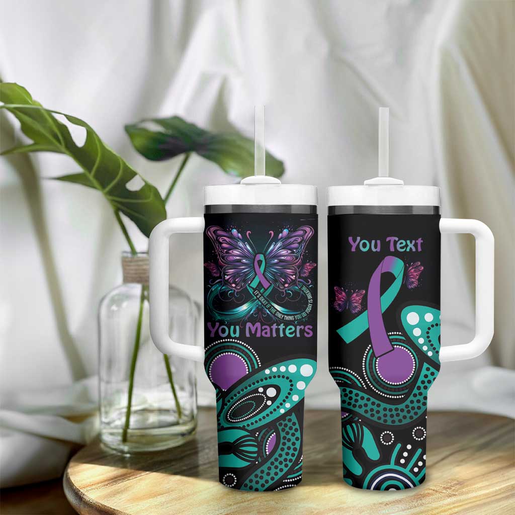 Personalised Hope Fight Suicide Prevention Awareness Tumbler With Handle Aboriginal Motif