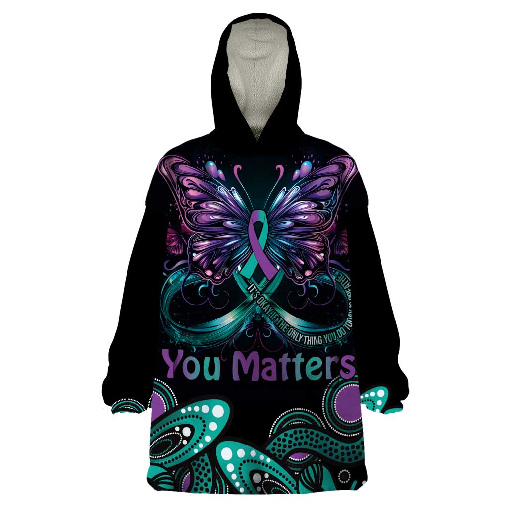 Personalised Hope Fight Suicide Prevention Awareness Wearable Blanket Hoodie Aboriginal Motif