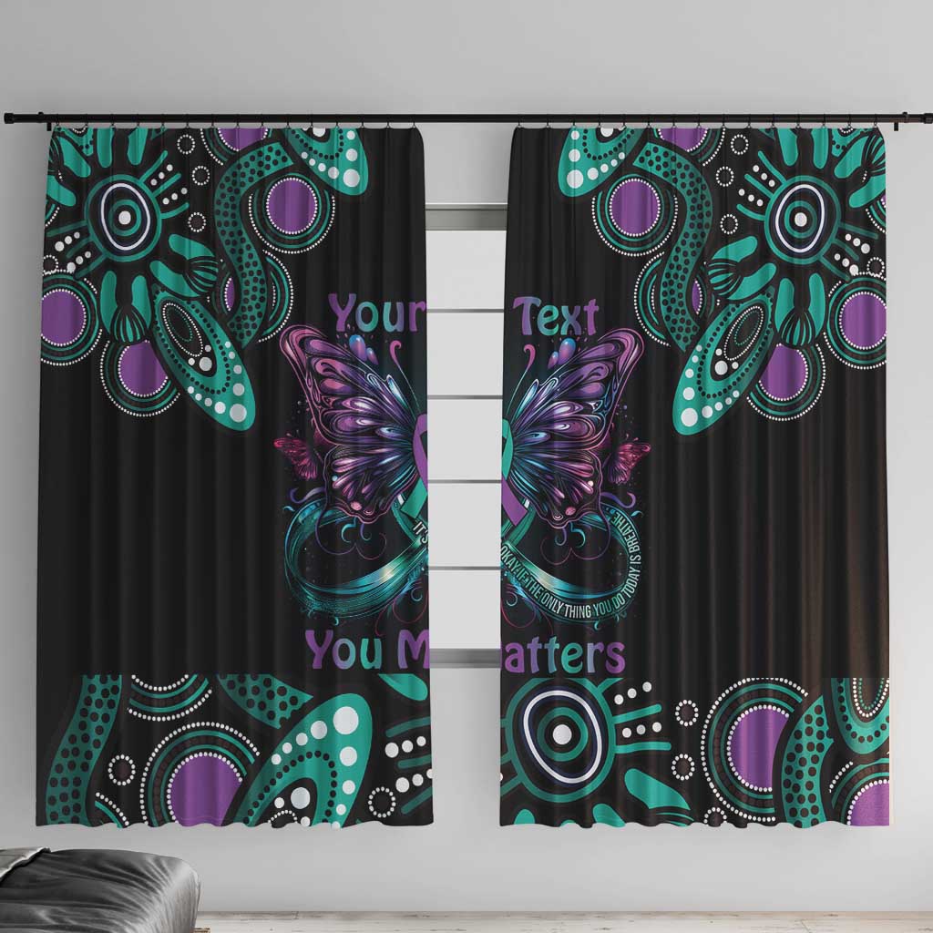 Personalised Hope Fight Suicide Prevention Awareness Window Curtain Aboriginal Motif