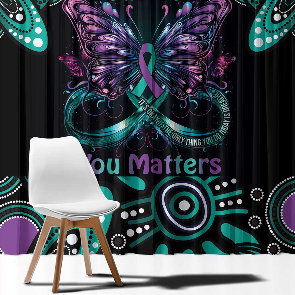 Personalised Hope Fight Suicide Prevention Awareness Window Curtain Aboriginal Motif