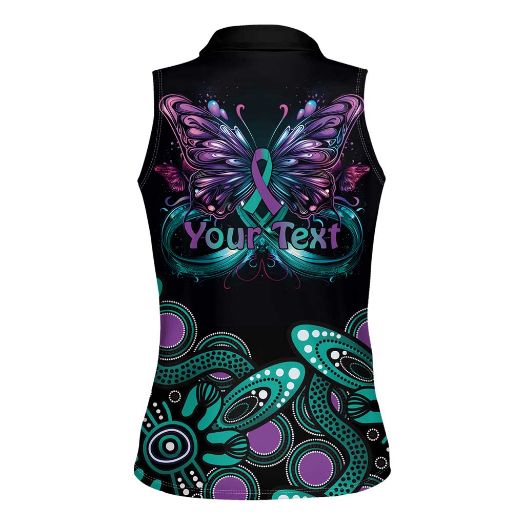 Personalised Hope Fight Suicide Prevention Awareness Women Sleeveless Polo Shirt Aboriginal Motif