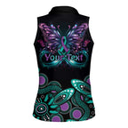 Personalised Hope Fight Suicide Prevention Awareness Women Sleeveless Polo Shirt Aboriginal Motif