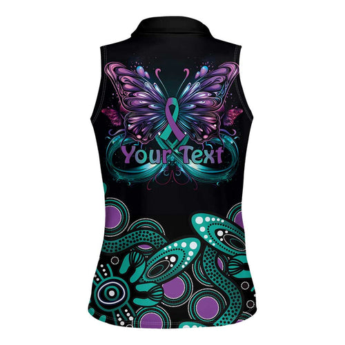 Personalised Hope Fight Suicide Prevention Awareness Women Sleeveless Polo Shirt Aboriginal Motif