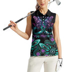 Personalised Hope Fight Suicide Prevention Awareness Women Sleeveless Polo Shirt Aboriginal Motif