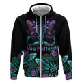 Personalised Hope Fight Suicide Prevention Awareness Zip Hoodie Aboriginal Motif