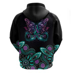 Personalised Hope Fight Suicide Prevention Awareness Zip Hoodie Aboriginal Motif