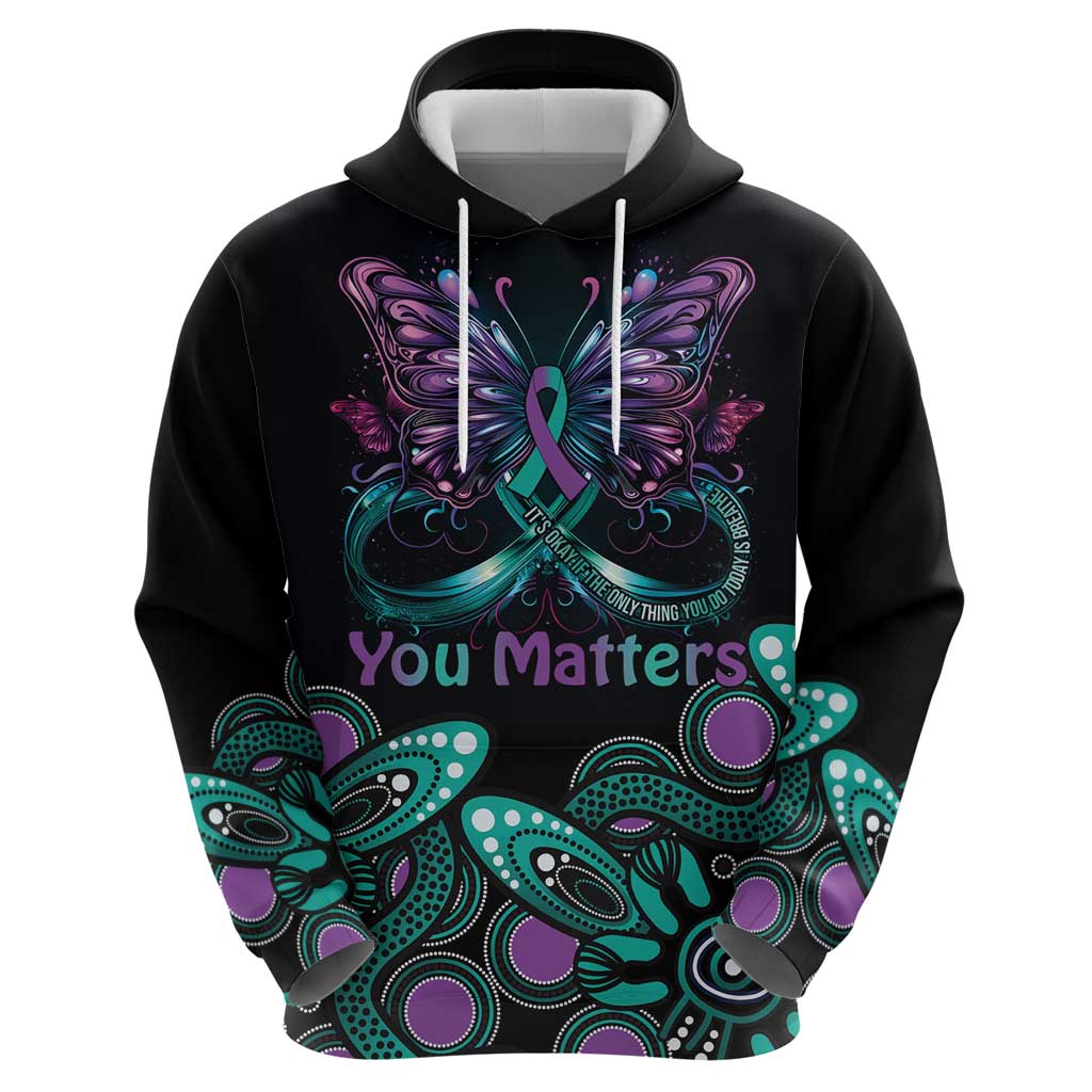 Personalised Hope Fight Suicide Prevention Awareness Zip Hoodie Aboriginal Motif