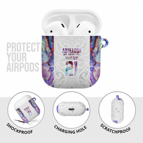 Custom New Zealand Aotearoa AirPods Case Pink Maori Paua Shell Indigenous - Aussie Hoodie