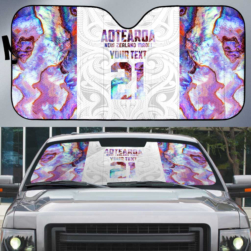 Custom New Zealand Aotearoa Auto Sun Shade Pink Maori Paua Shell Indigenous - Aussie Hoodie