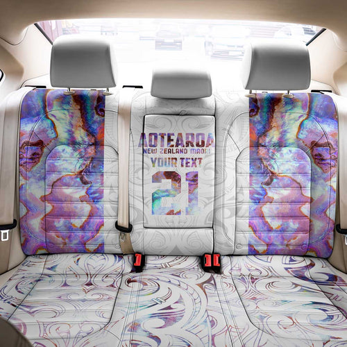 Custom New Zealand Aotearoa Back Car Seat Cover Pink Maori Paua Shell Indigenous - Aussie Hoodie