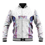 Custom New Zealand Aotearoa Baseball Jacket Pink Maori Paua Shell Indigenous - Aussie Hoodie