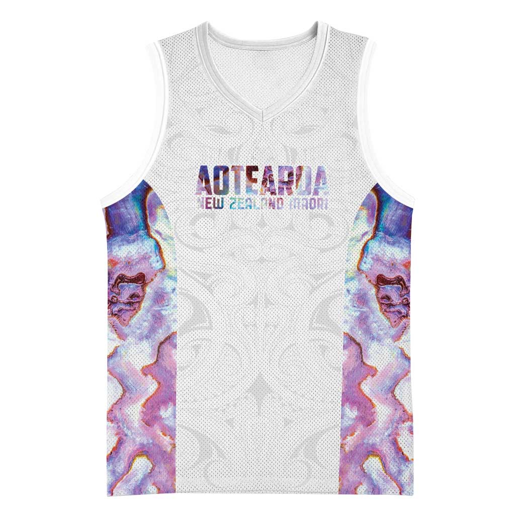 Custom New Zealand Aotearoa Basketball Jersey Pink Maori Paua Shell Indigenous - Aussie Hoodie