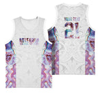 Custom New Zealand Aotearoa Basketball Jersey Pink Maori Paua Shell Indigenous - Aussie Hoodie