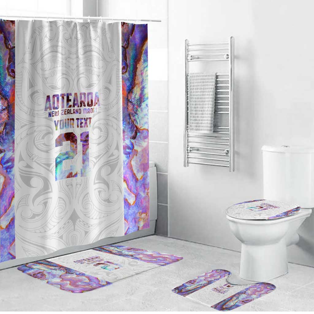 Custom New Zealand Aotearoa Bathroom Set Pink Maori Paua Shell Indigenous - Aussie Hoodie