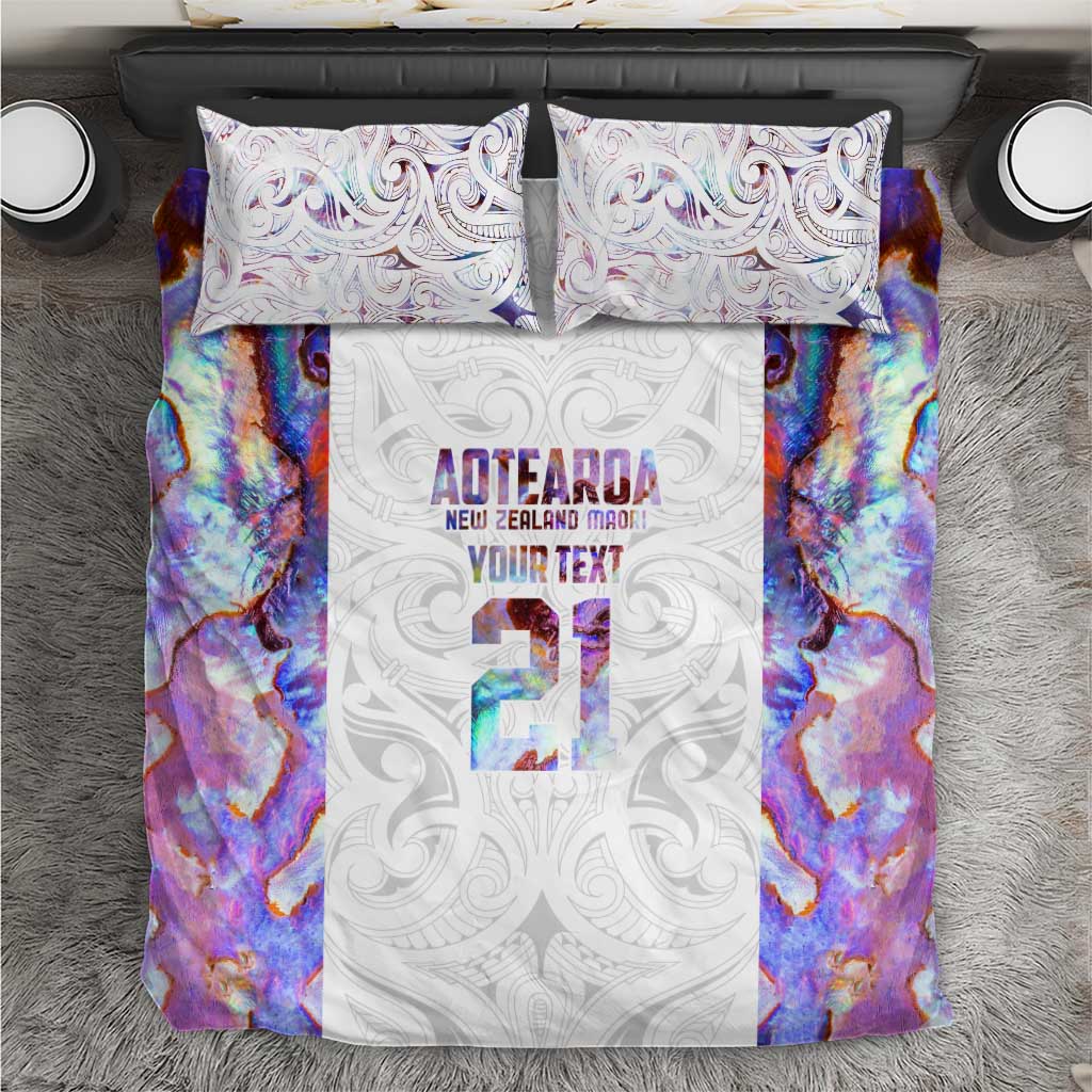 Custom New Zealand Aotearoa Bedding Set Pink Maori Paua Shell Indigenous - Aussie Hoodie