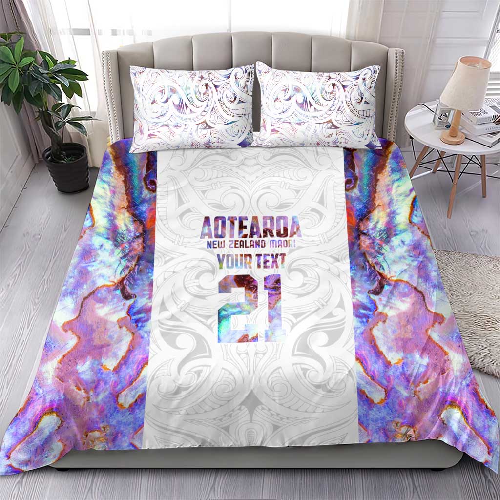 Custom New Zealand Aotearoa Bedding Set Pink Maori Paua Shell Indigenous - Aussie Hoodie