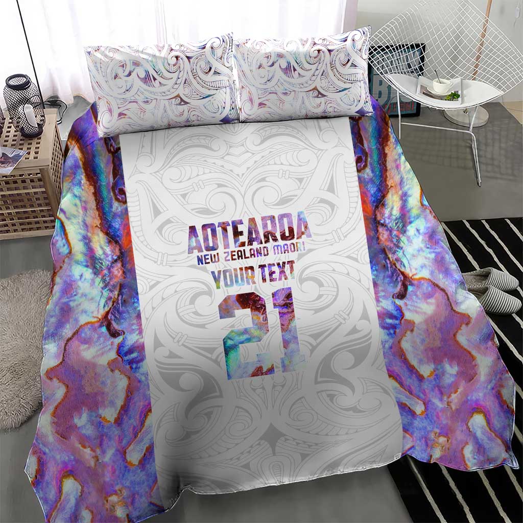 Custom New Zealand Aotearoa Bedding Set Pink Maori Paua Shell Indigenous - Aussie Hoodie