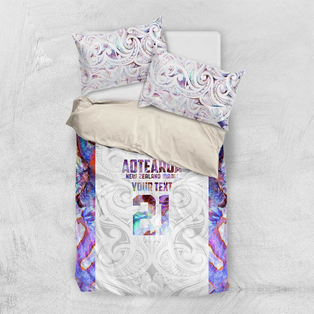 Custom New Zealand Aotearoa Bedding Set Pink Maori Paua Shell Indigenous - Aussie Hoodie
