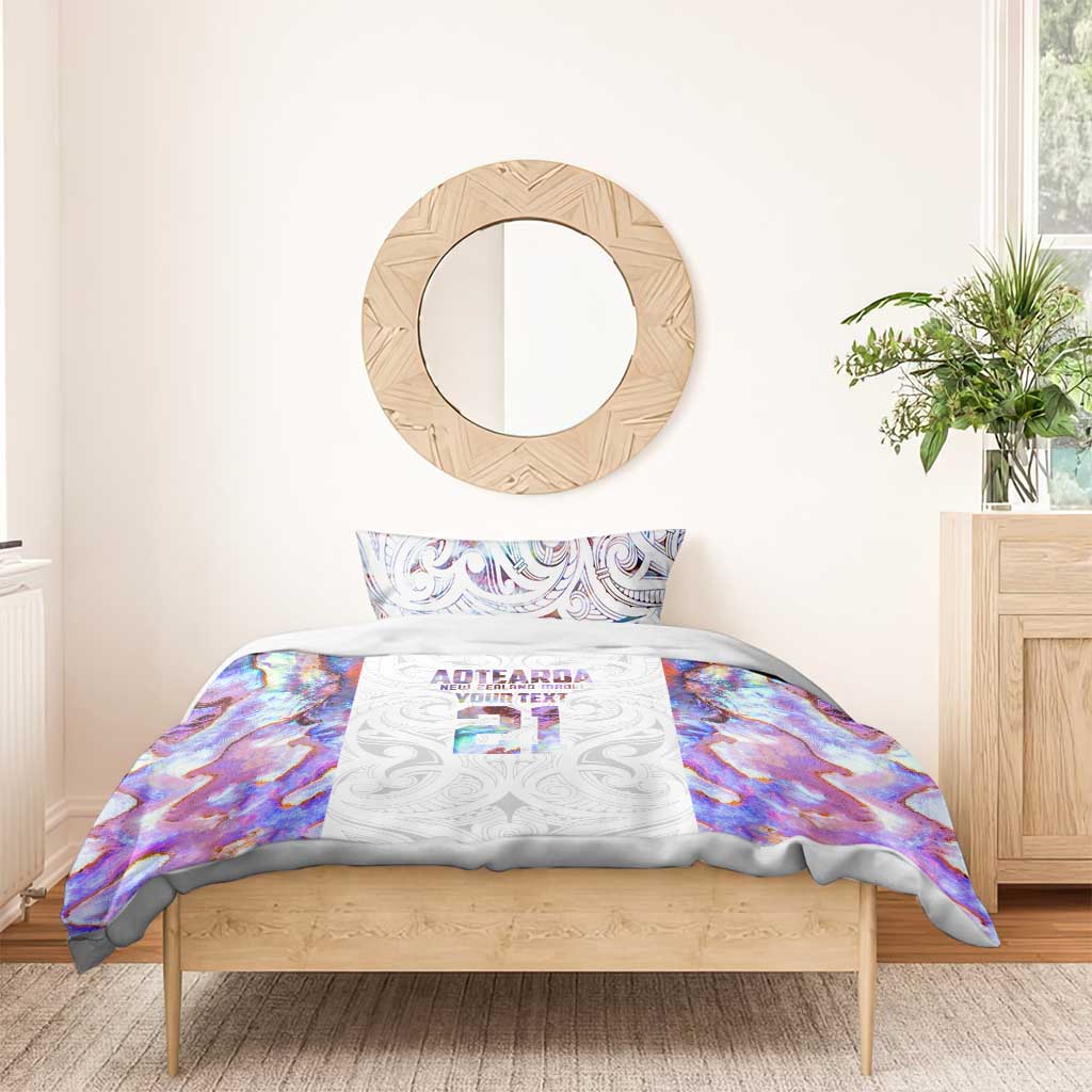 Custom New Zealand Aotearoa Bedding Set Pink Maori Paua Shell Indigenous - Aussie Hoodie