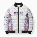 Custom New Zealand Aotearoa Bomber Puffer Jacket Pink Maori Paua Shell Indigenous - Aussie Hoodie