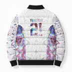 Custom New Zealand Aotearoa Bomber Puffer Jacket Pink Maori Paua Shell Indigenous - Aussie Hoodie