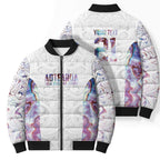 Custom New Zealand Aotearoa Bomber Puffer Jacket Pink Maori Paua Shell Indigenous - Aussie Hoodie