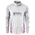Custom New Zealand Aotearoa Button Sweatshirt Pink Maori Paua Shell Indigenous - Aussie Hoodie