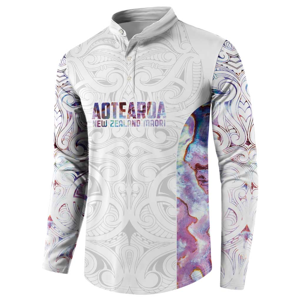 Custom New Zealand Aotearoa Button Sweatshirt Pink Maori Paua Shell Indigenous - Aussie Hoodie