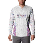 Custom New Zealand Aotearoa Button Sweatshirt Pink Maori Paua Shell Indigenous - Aussie Hoodie