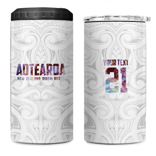 Custom New Zealand Aotearoa 4 in 1 Can Cooler Tumbler Pink Maori Paua Shell Indigenous - Aussie Hoodie